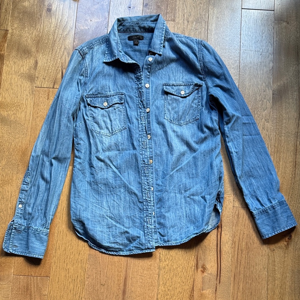 J. Crew Blue Denim/Chambray Shirt